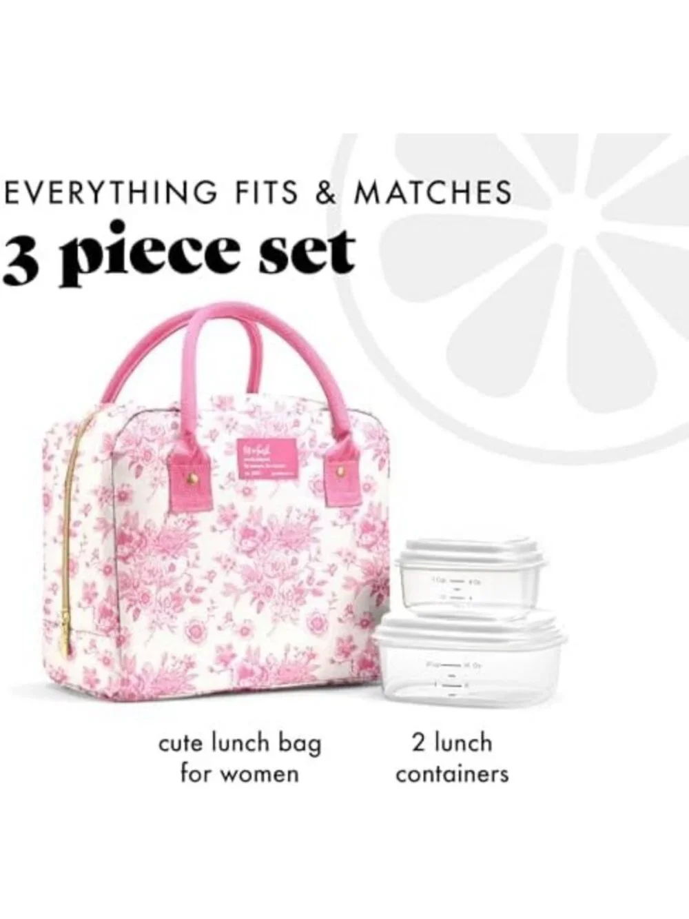 Insulated Large Lunch Bag for Women - Leak-Resistant, Stain-Resistant, Pink